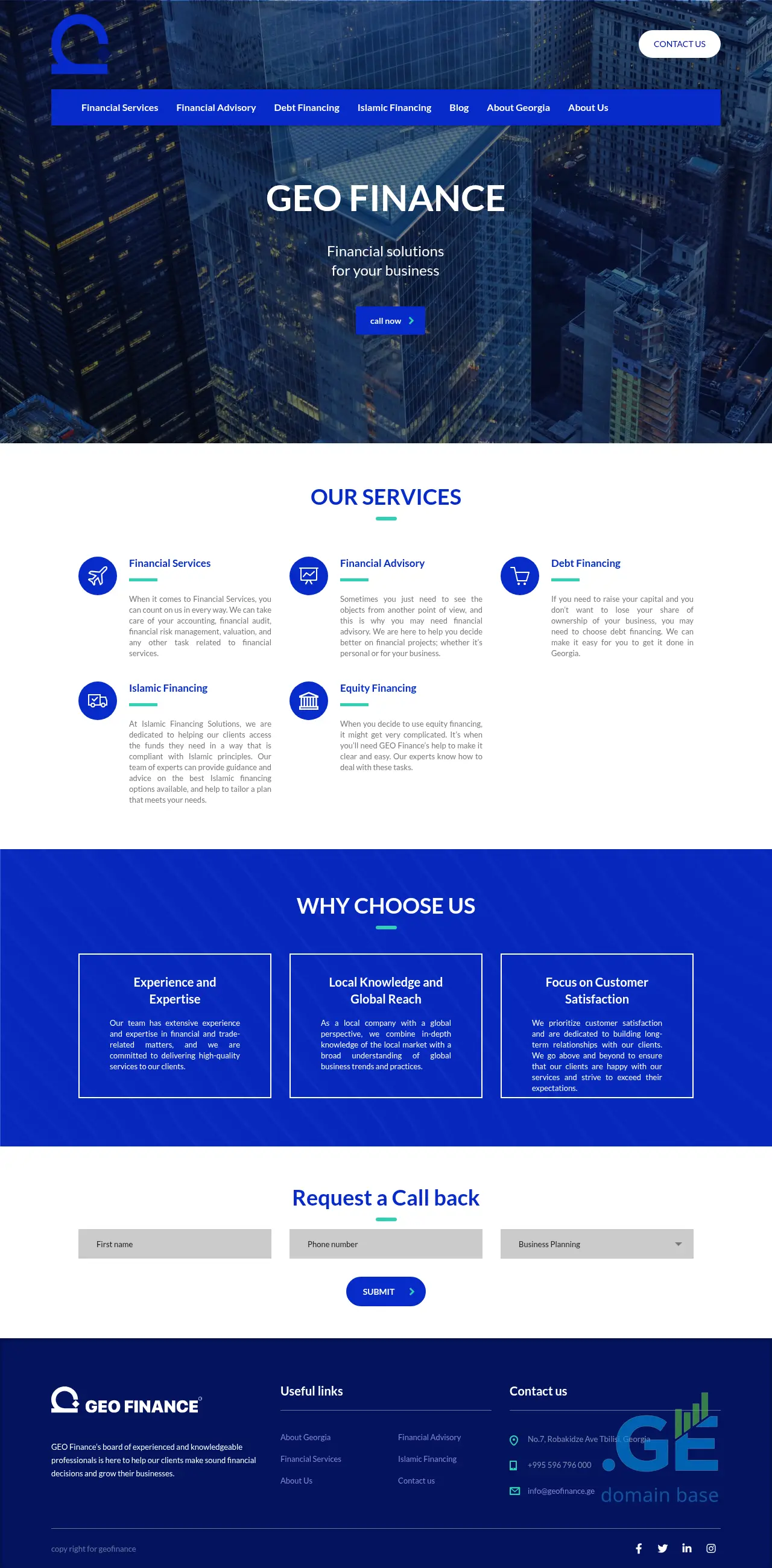 Screenshot of the site geofinance.ge