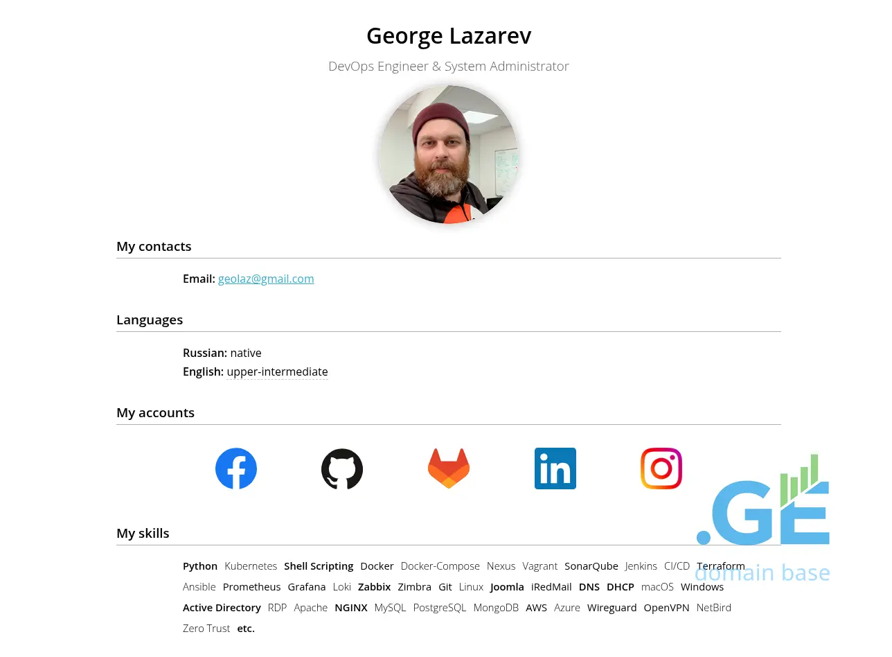 Screenshot of the site geolaz.ge