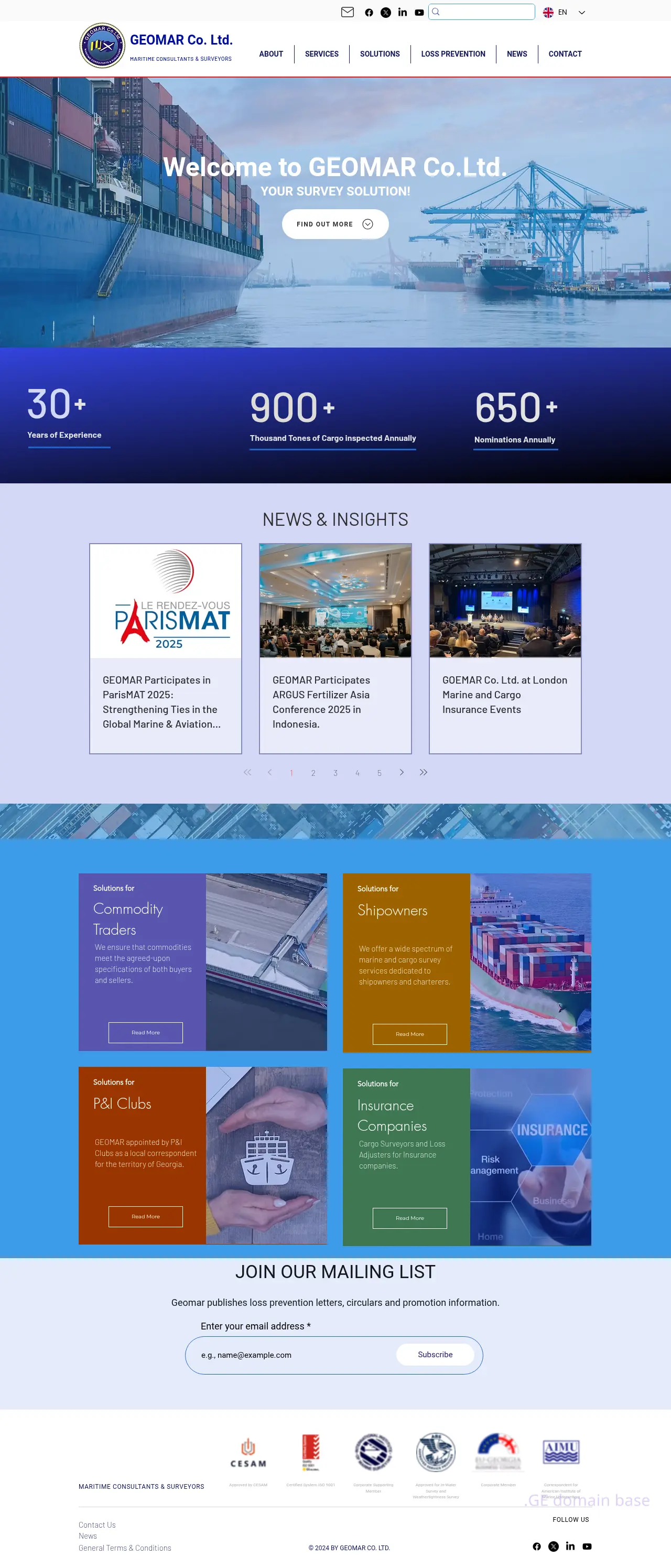 Screenshot of the site geomar.ge