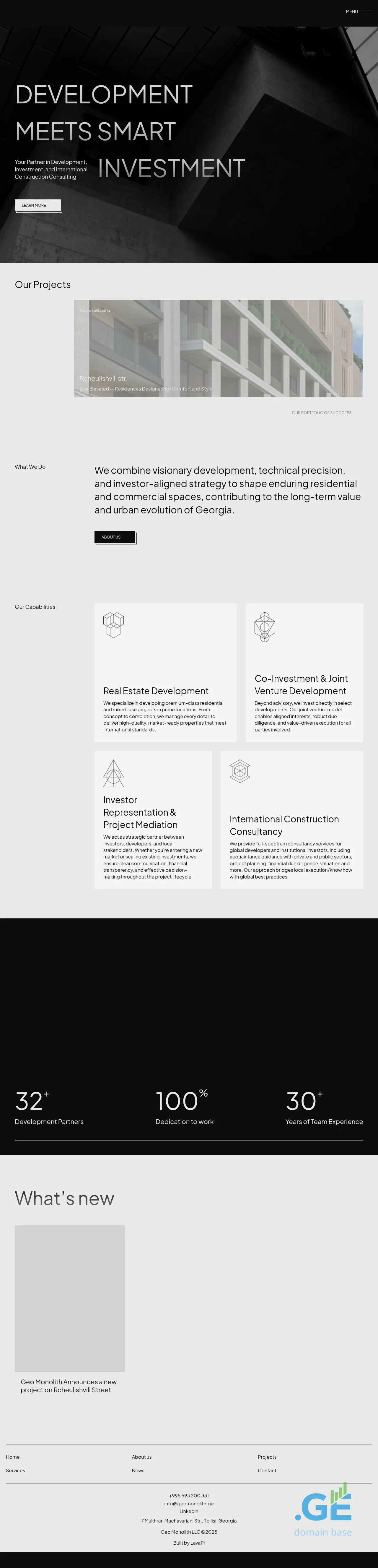 Screenshot of the site geomonolith.ge