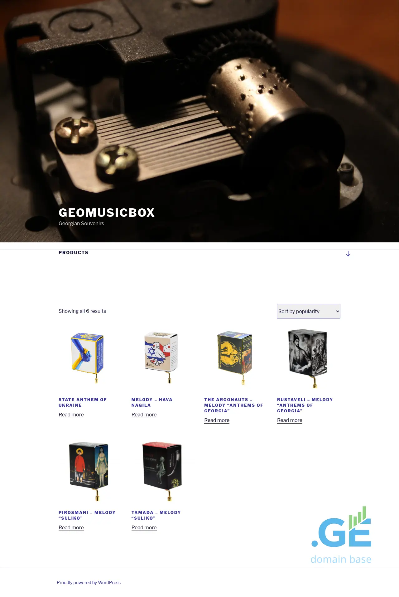 Screenshot of the site geomusicbox.ge