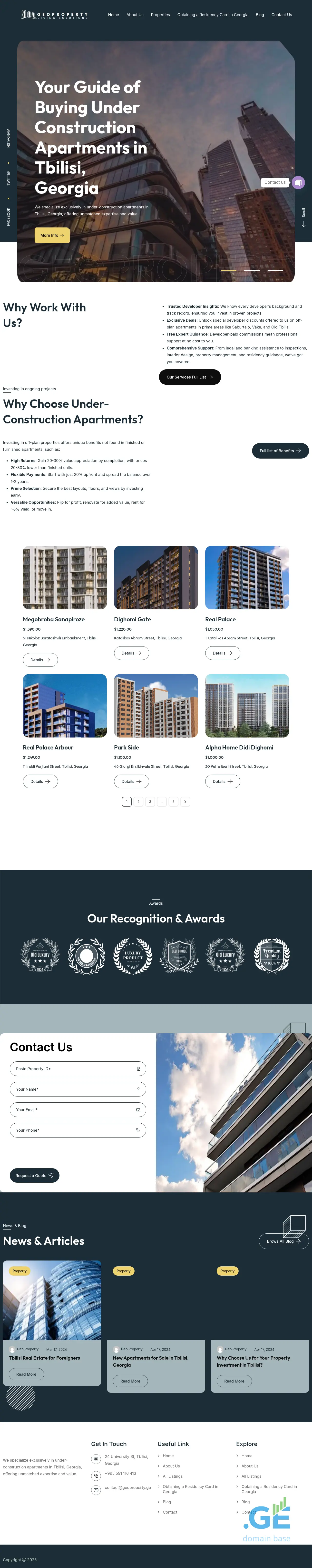 Screenshot of the site geoproperty.ge
