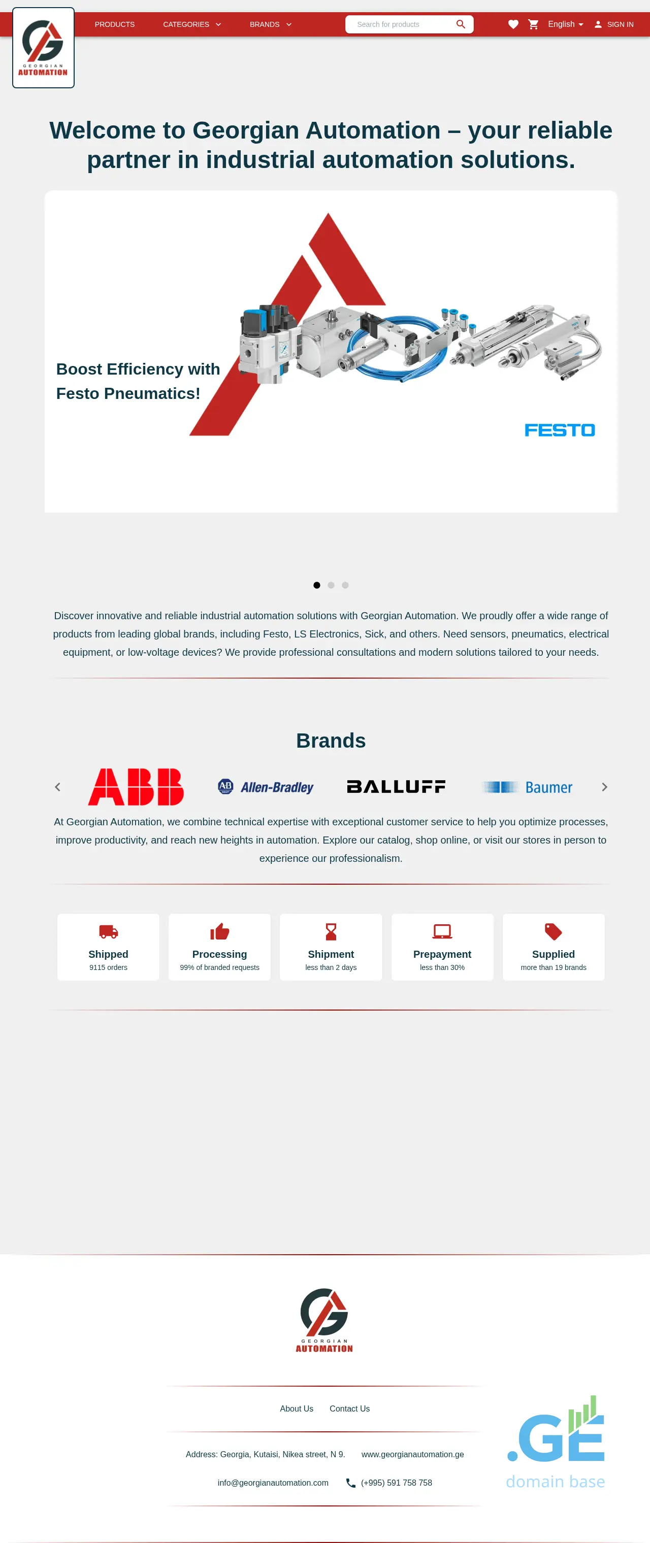 Screenshot of the site georgianautomation.ge