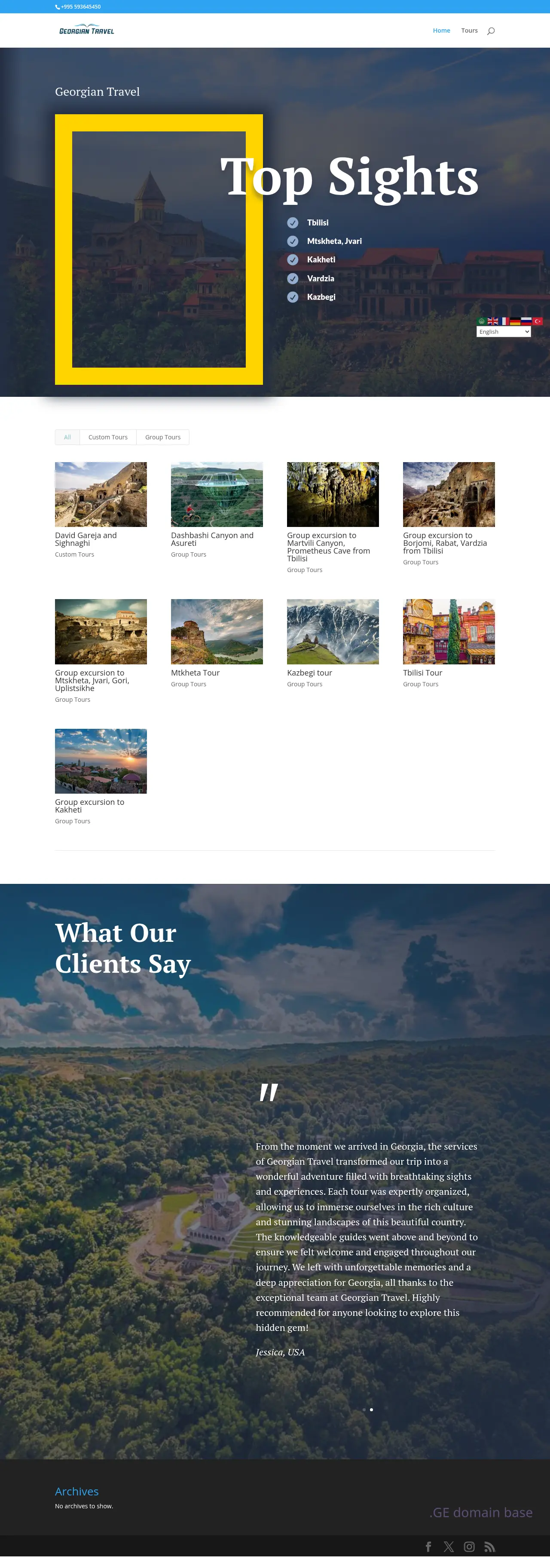 Screenshot of the site georgiantravel.ge