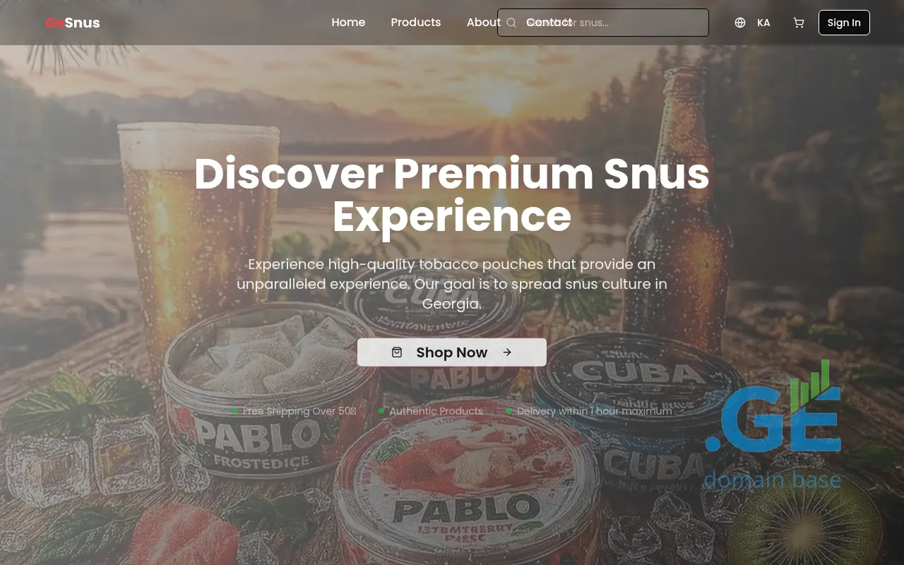 Screenshot of the site gesnus.ge