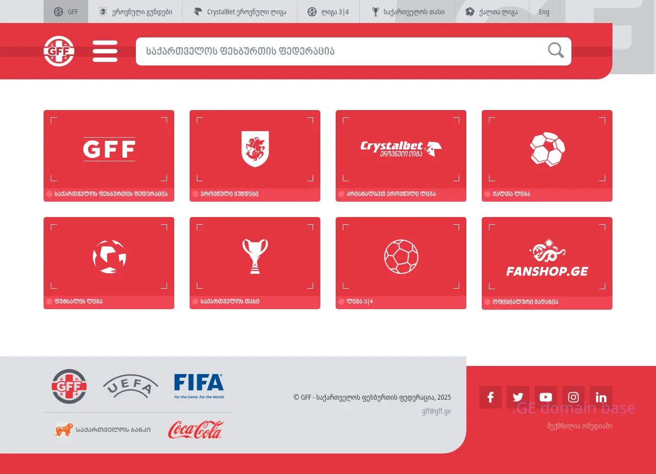 Screenshot of the site gff.ge