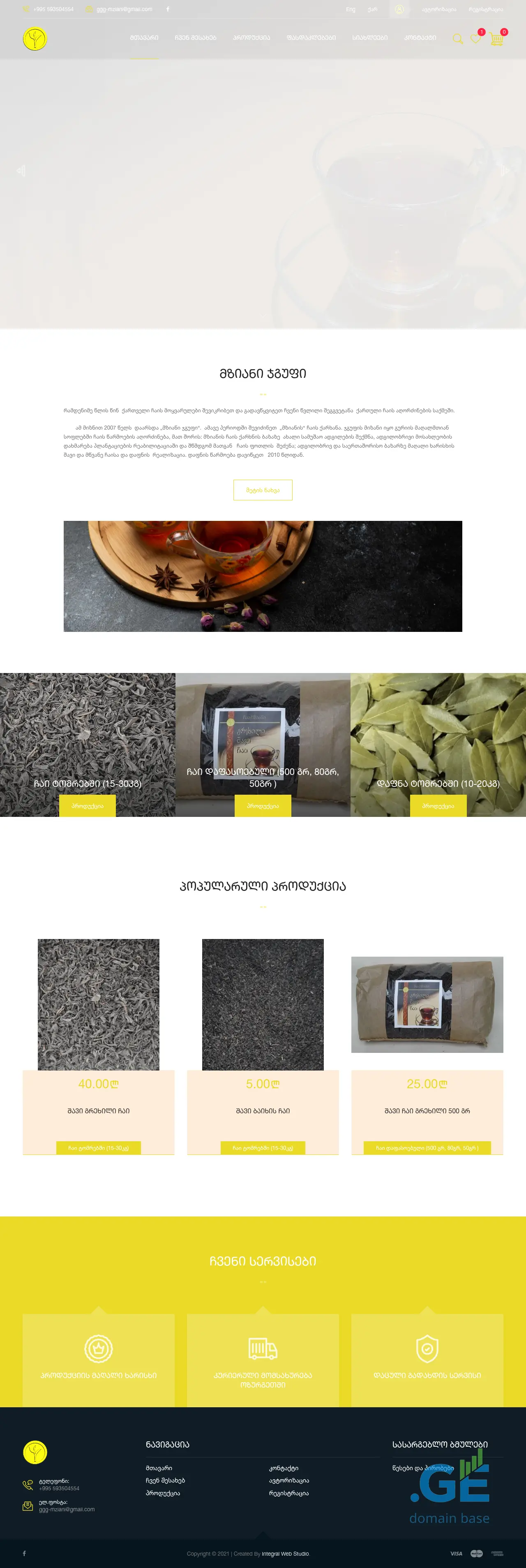 Screenshot of the site ggg-mziani.ge