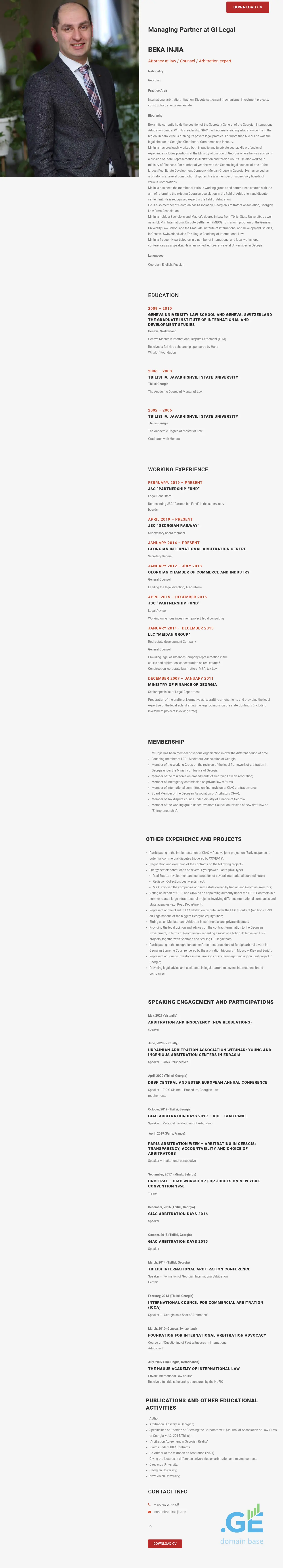 Screenshot of the site gilegal.ge