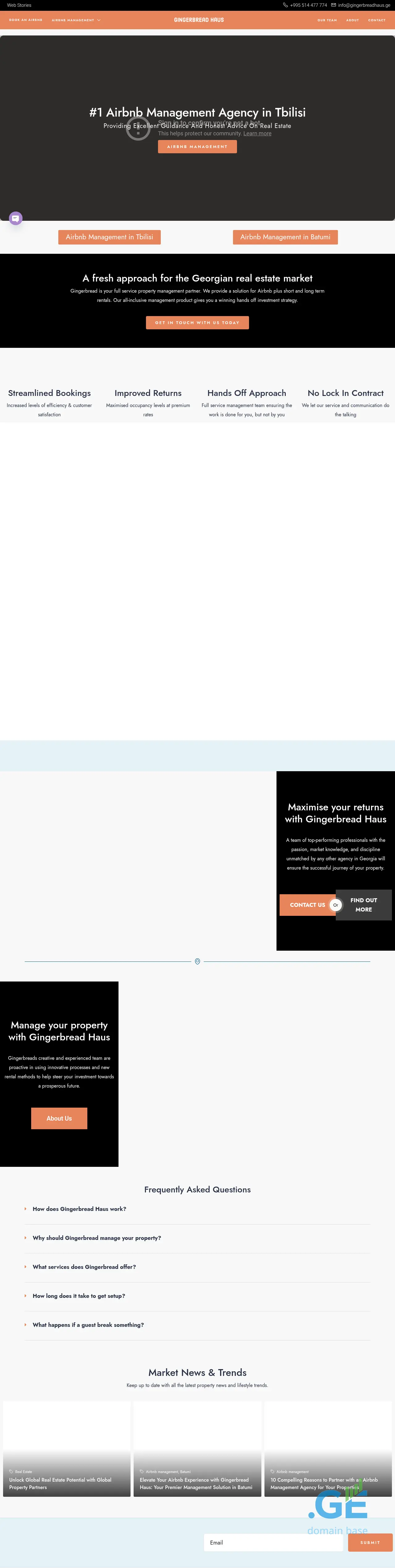 Screenshot of the site gingerbreadhaus.ge