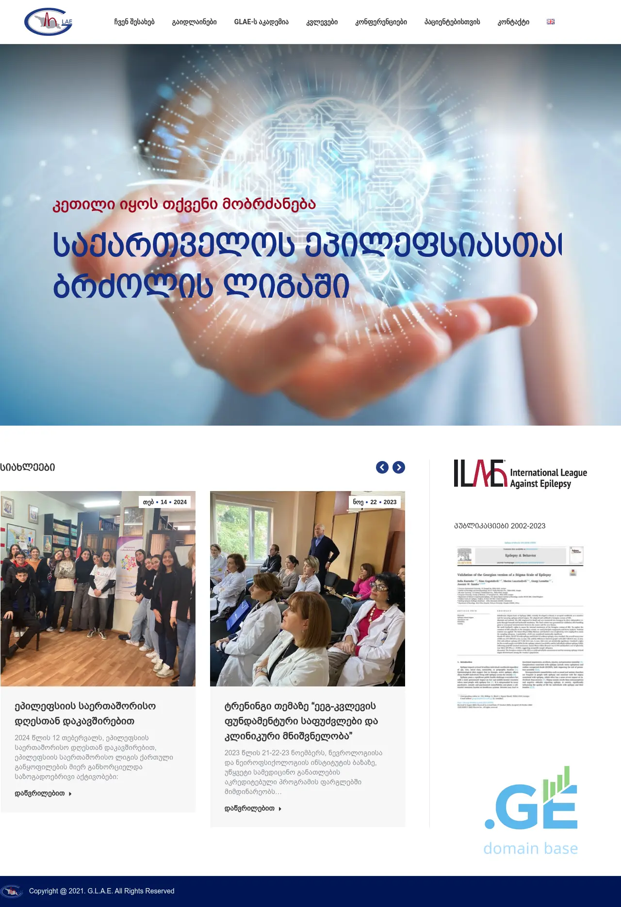 Screenshot of the site glae.org.ge