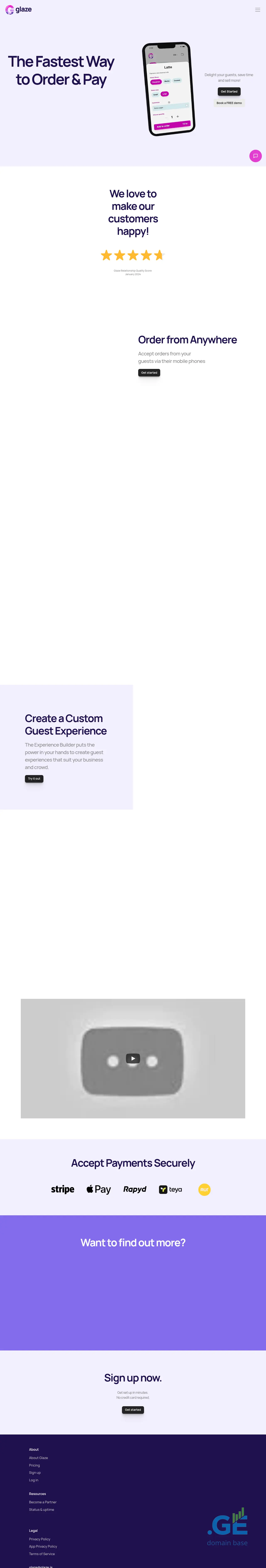 Screenshot of the site glaze.ge
