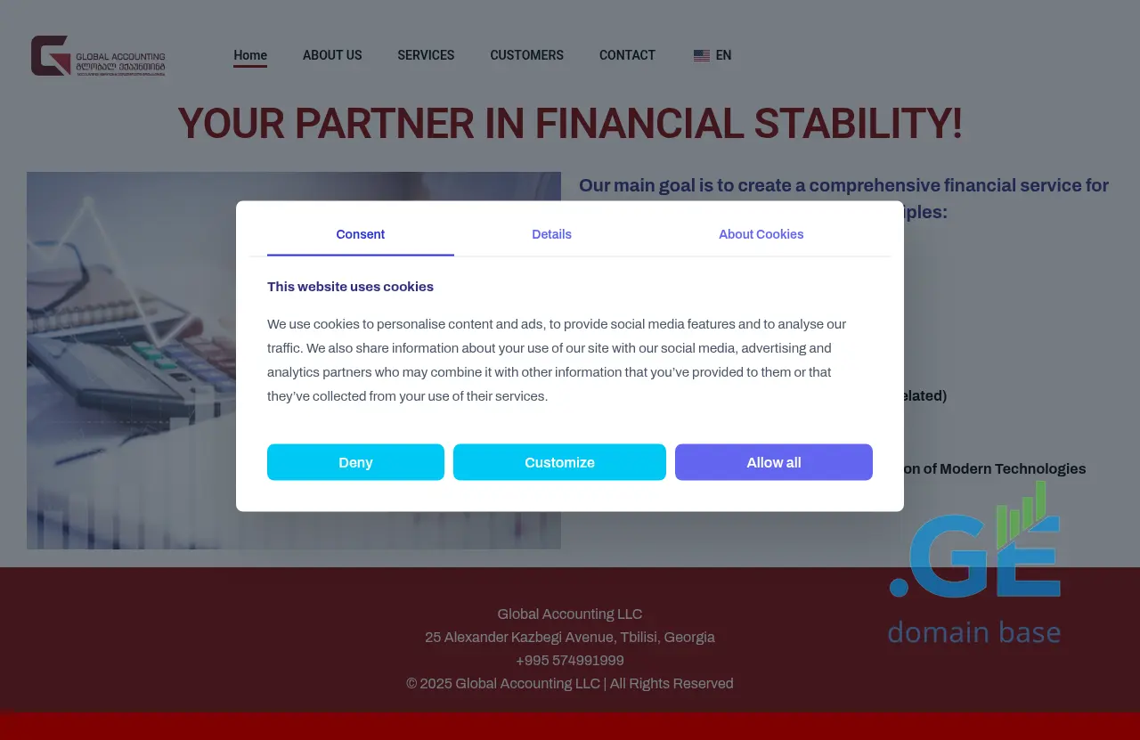 Screenshot of the site globalaccounting.ge