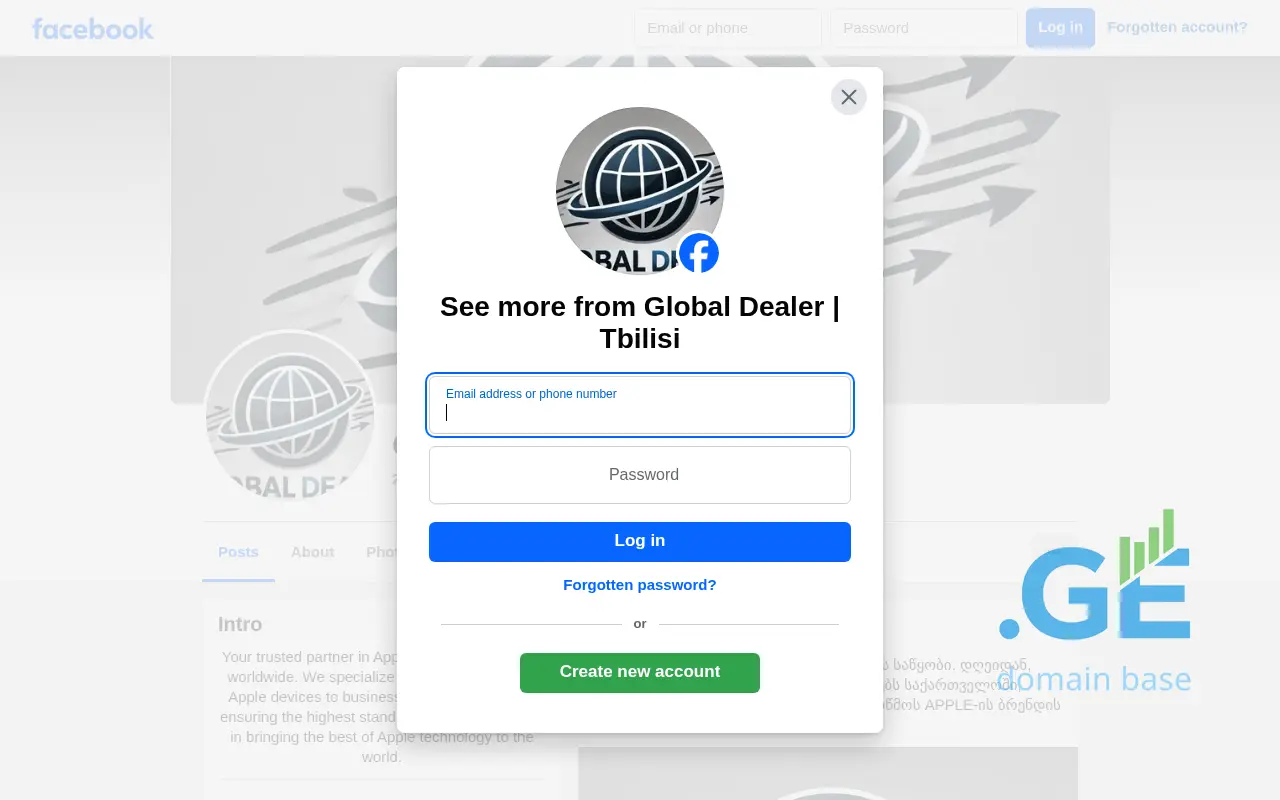 Screenshot of the site globaldealer.ge