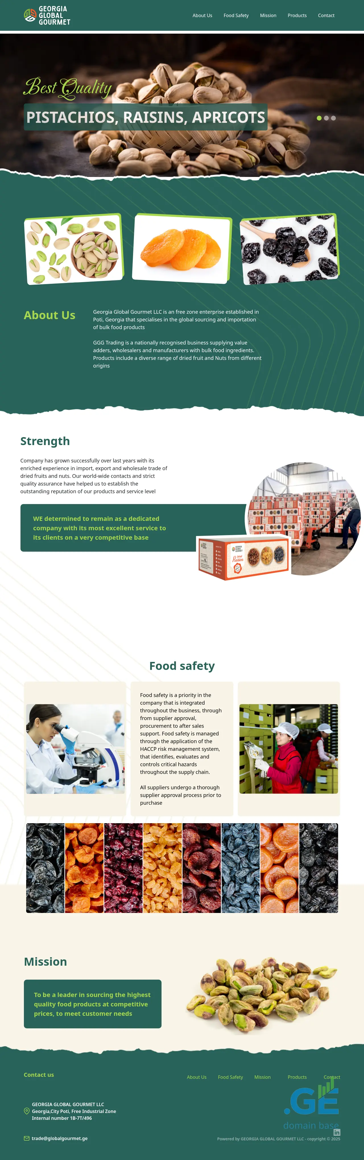 Screenshot of the site globalgourmet.ge