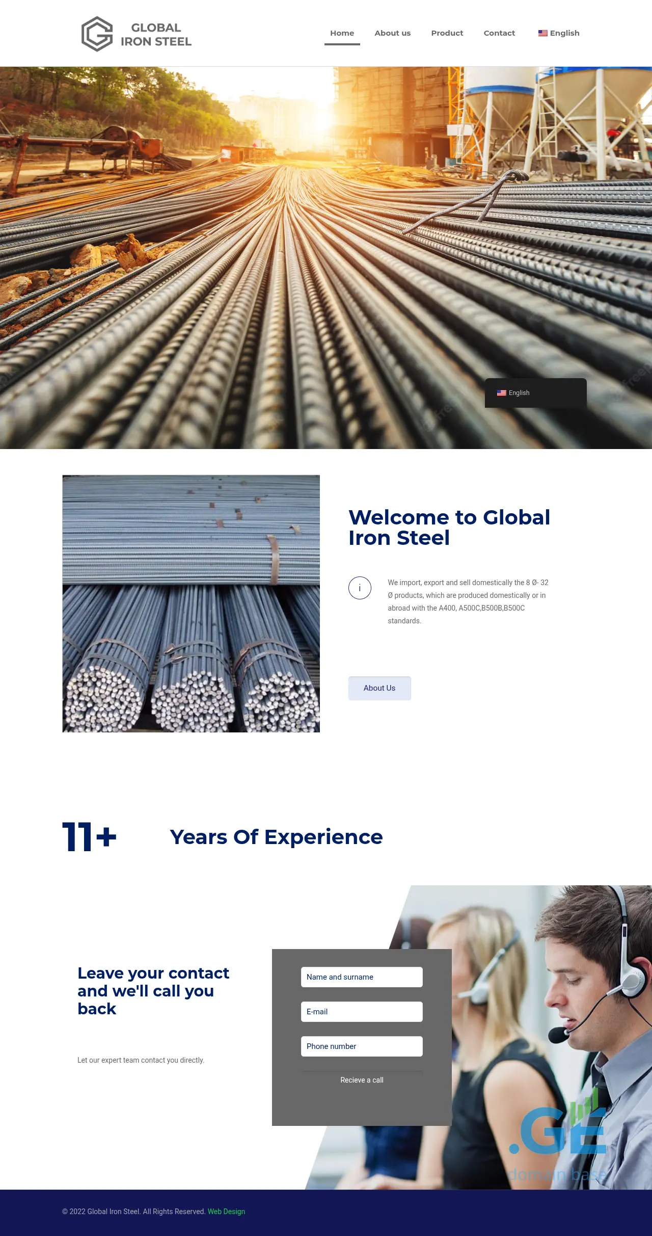 Screenshot of the site globalironsteel.ge