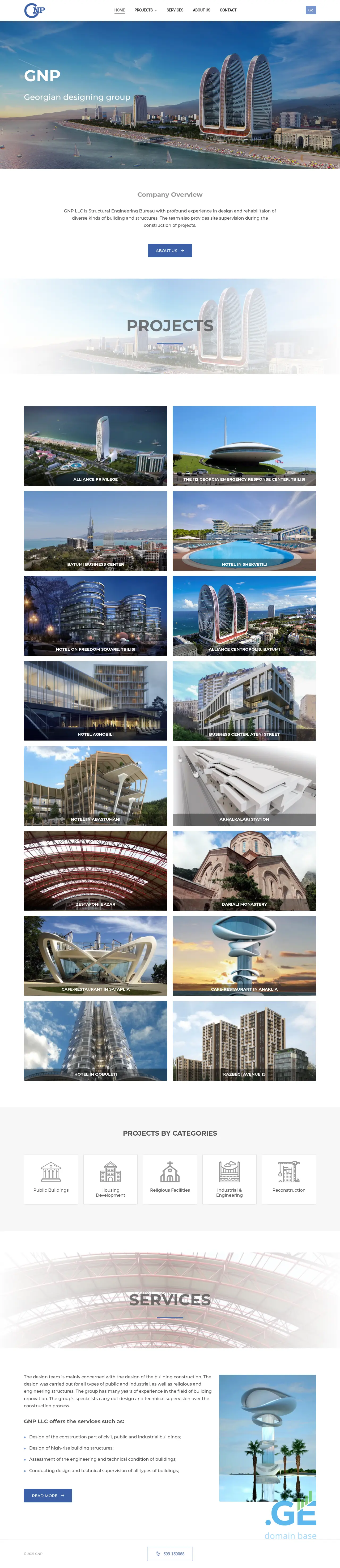 Screenshot of the site gnp.com.ge