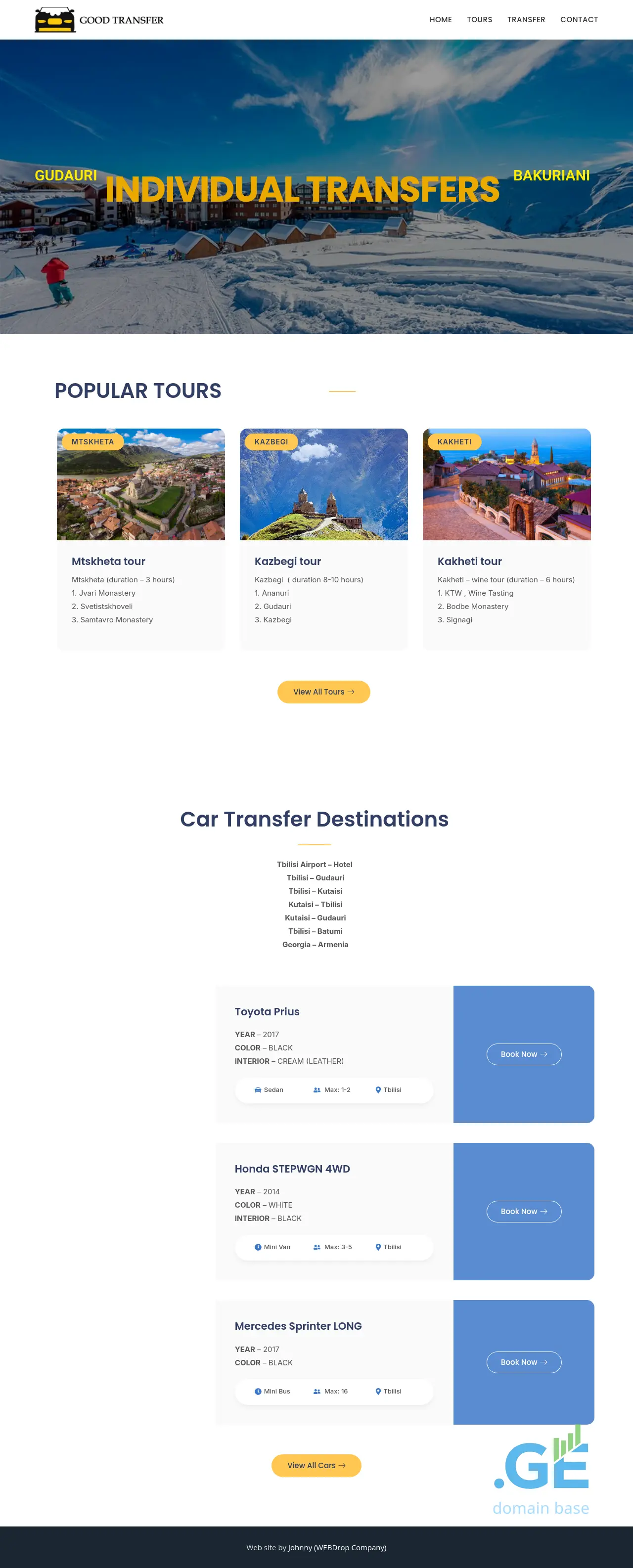 Screenshot of the site goodtransfer.ge