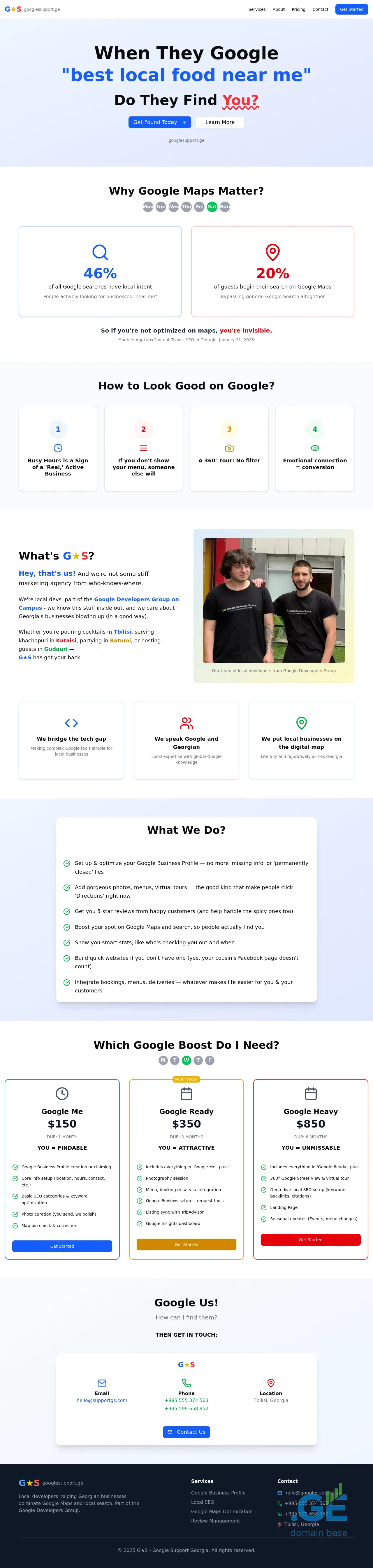 Screenshot of the site googlesupport.ge