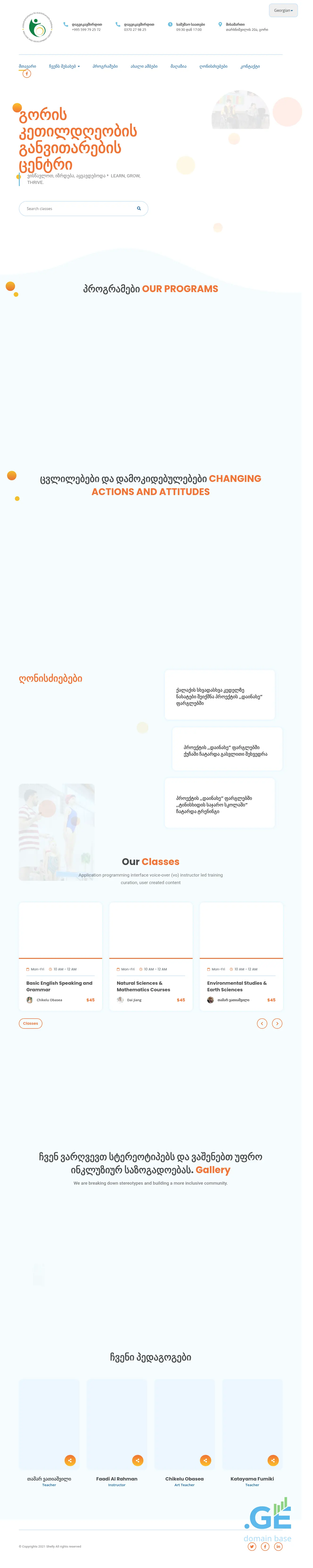 Screenshot of the site goriwdc.ge