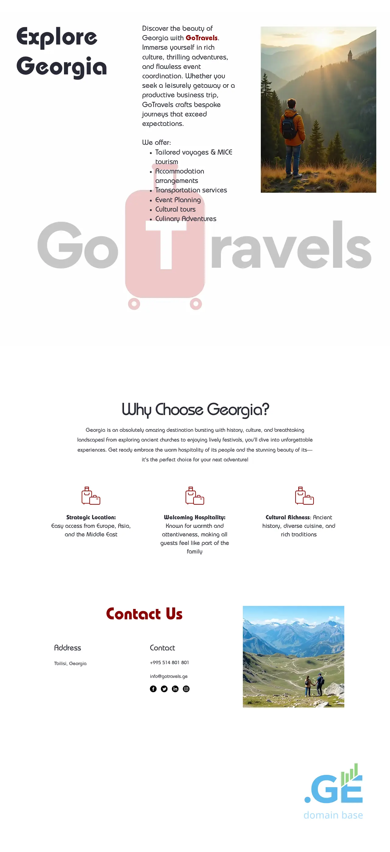 Screenshot of the site gotravels.ge