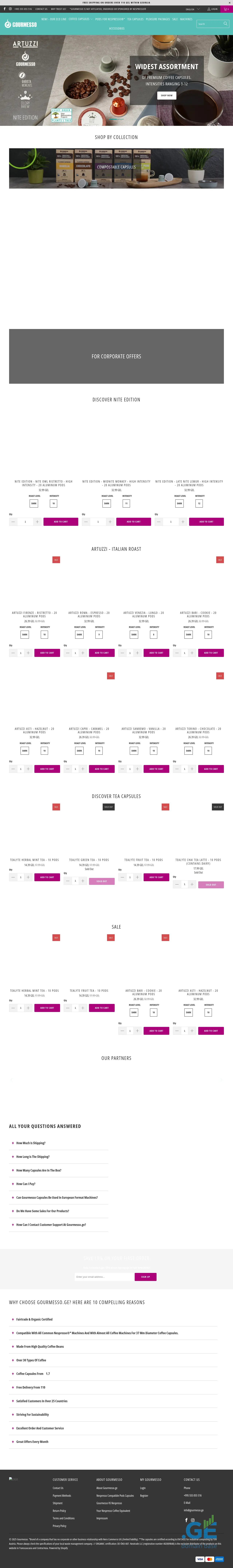 Screenshot of the site gourmesso.ge