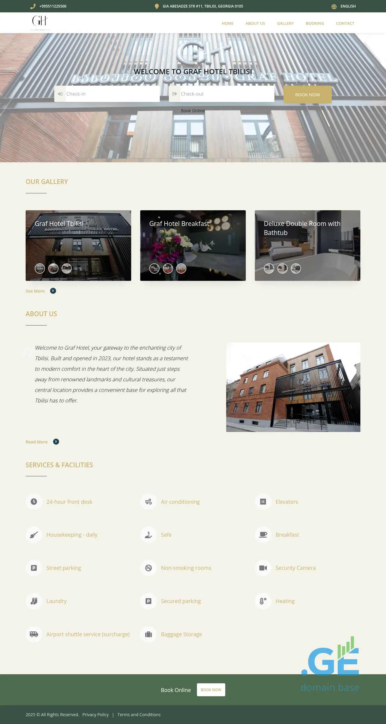 Screenshot of the site grafhotel.ge