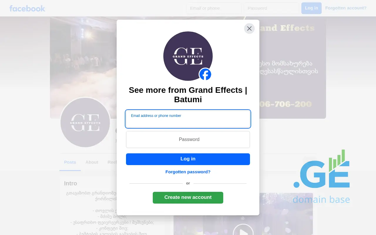 Screenshot of the site grandeffects.ge