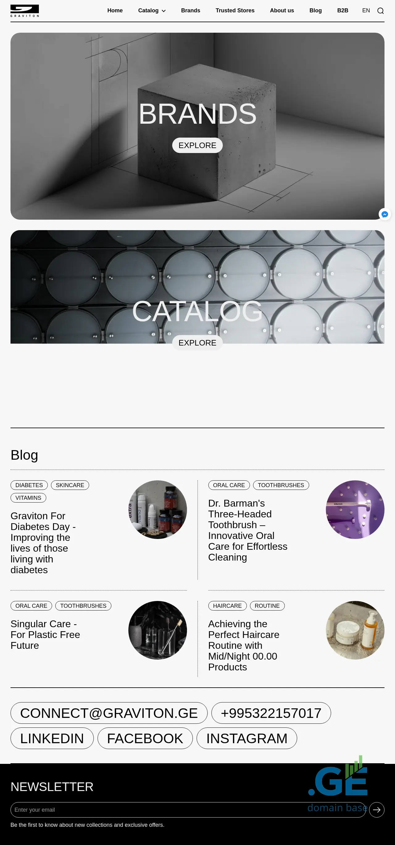 Screenshot of the site graviton.ge