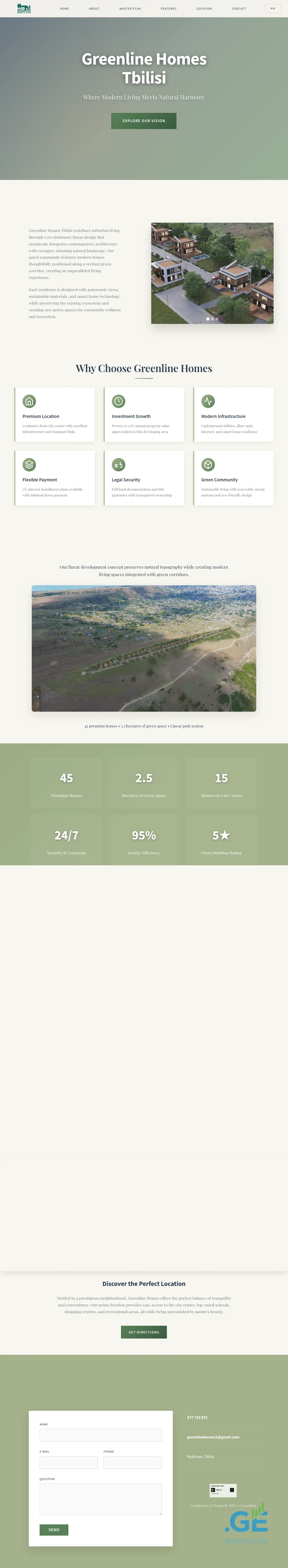 Screenshot of the site greenlinehomes.ge