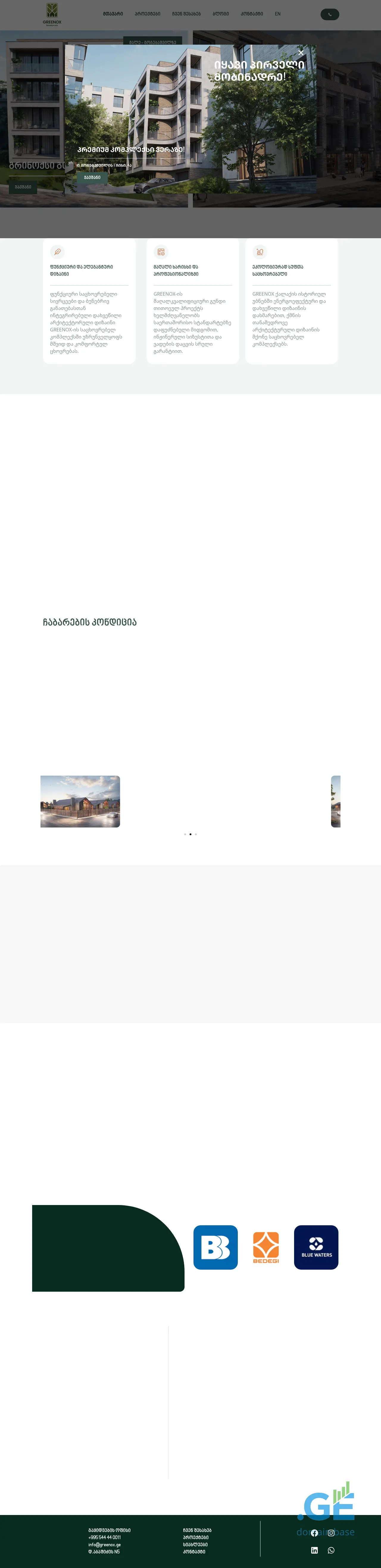 Screenshot of the site greenox.ge