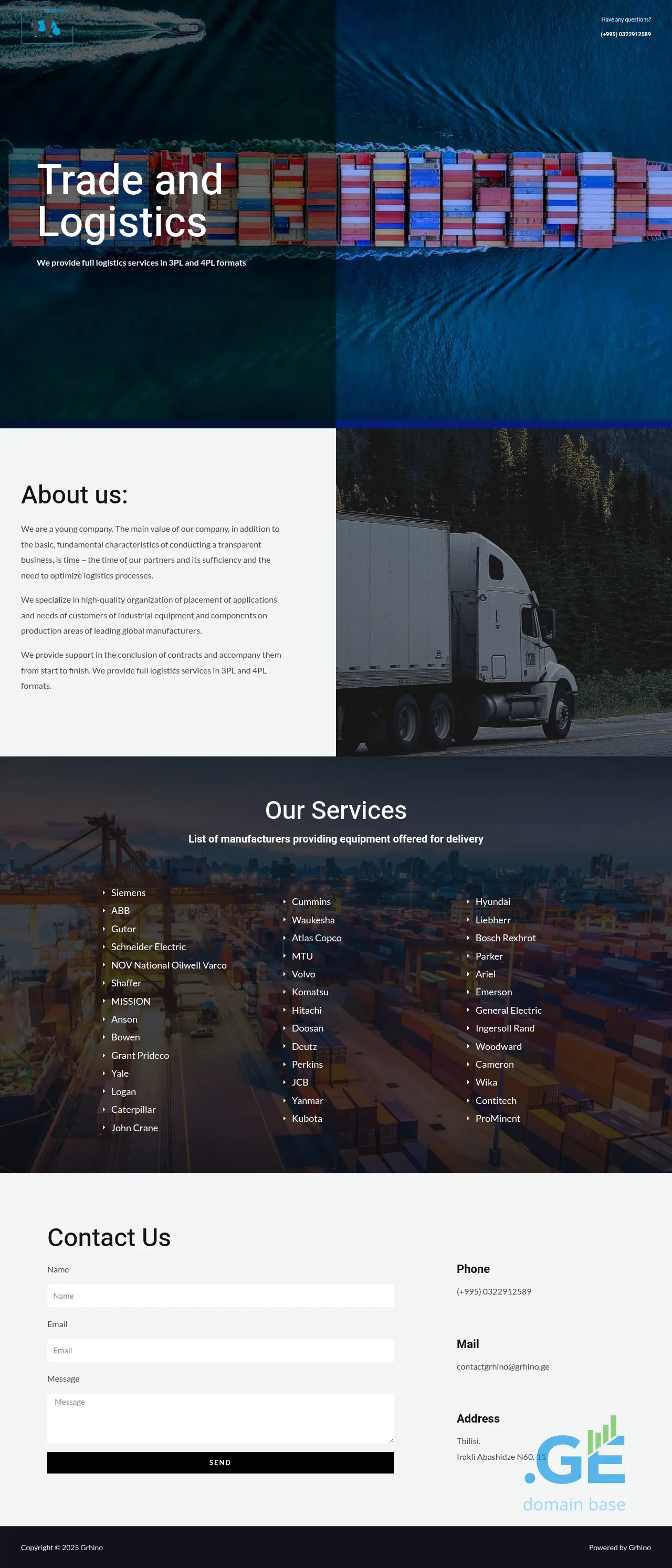 Screenshot of the site grhino.ge