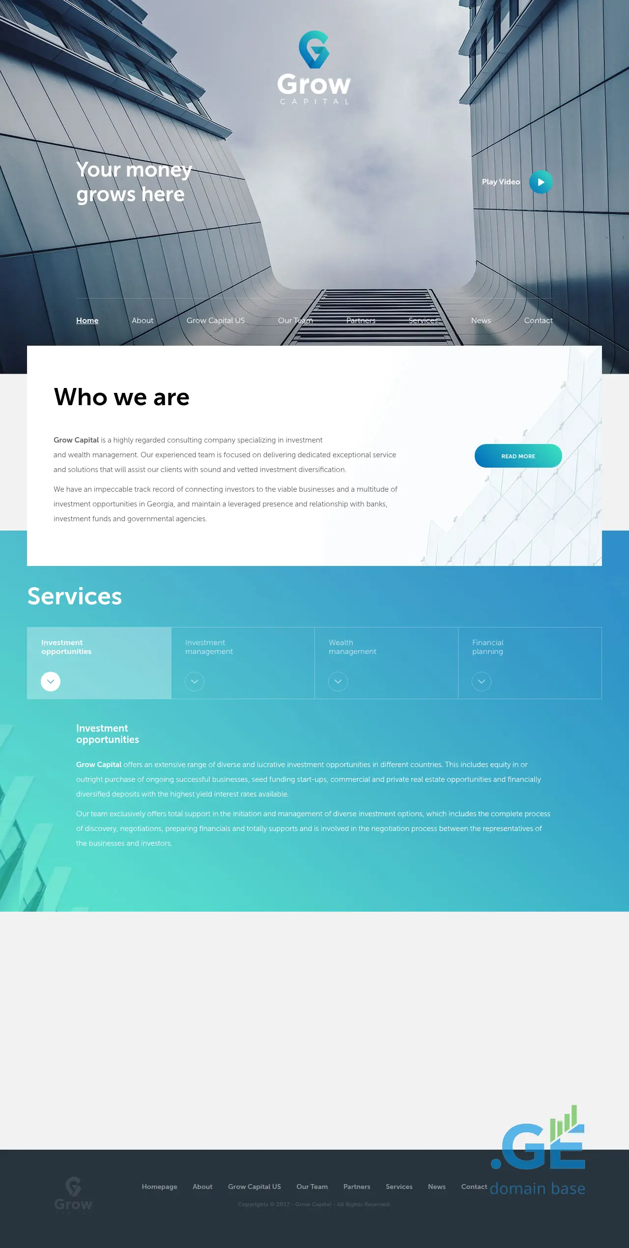 Screenshot of the site growcapital.ge