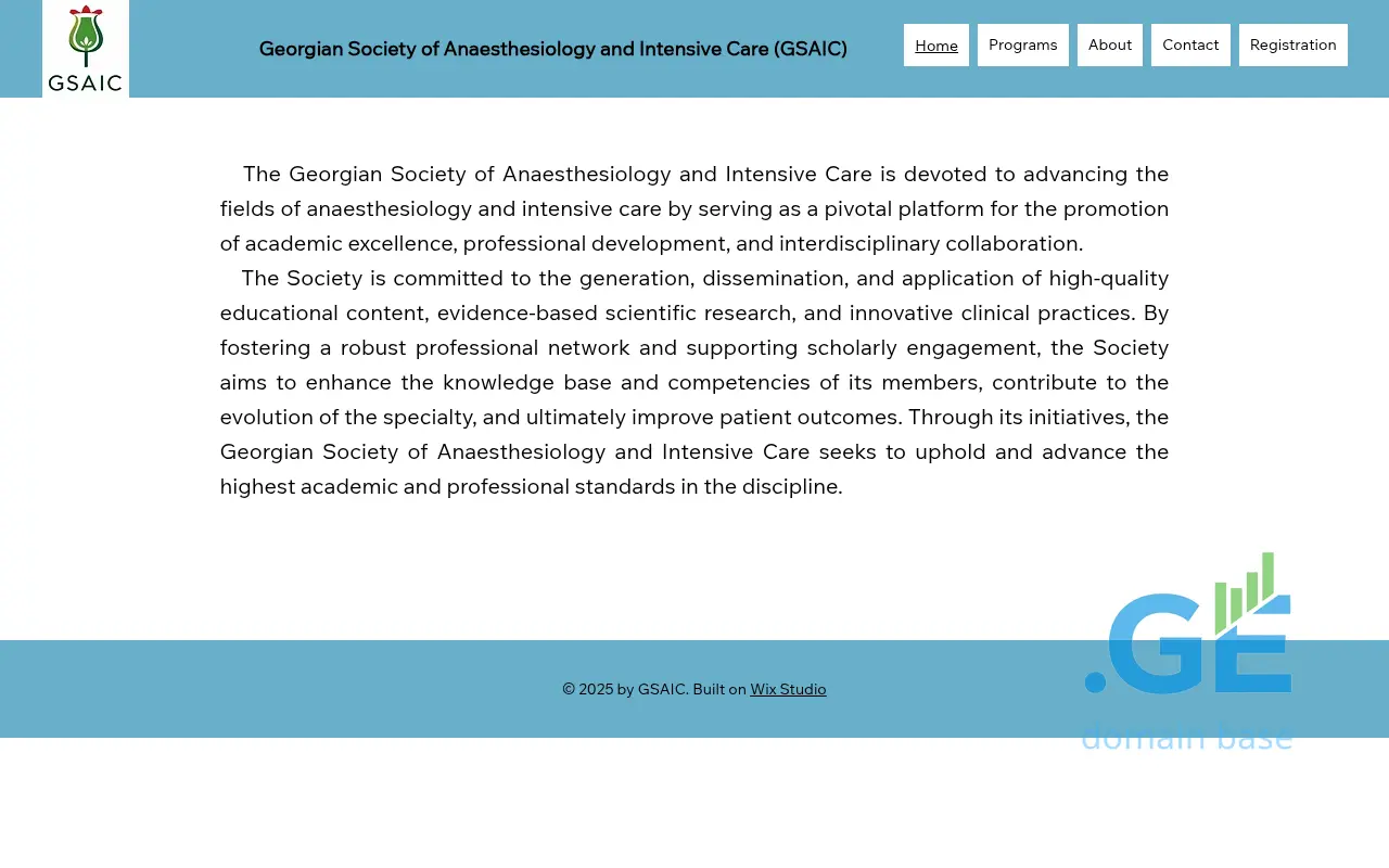 Screenshot of the site gsaic.ge