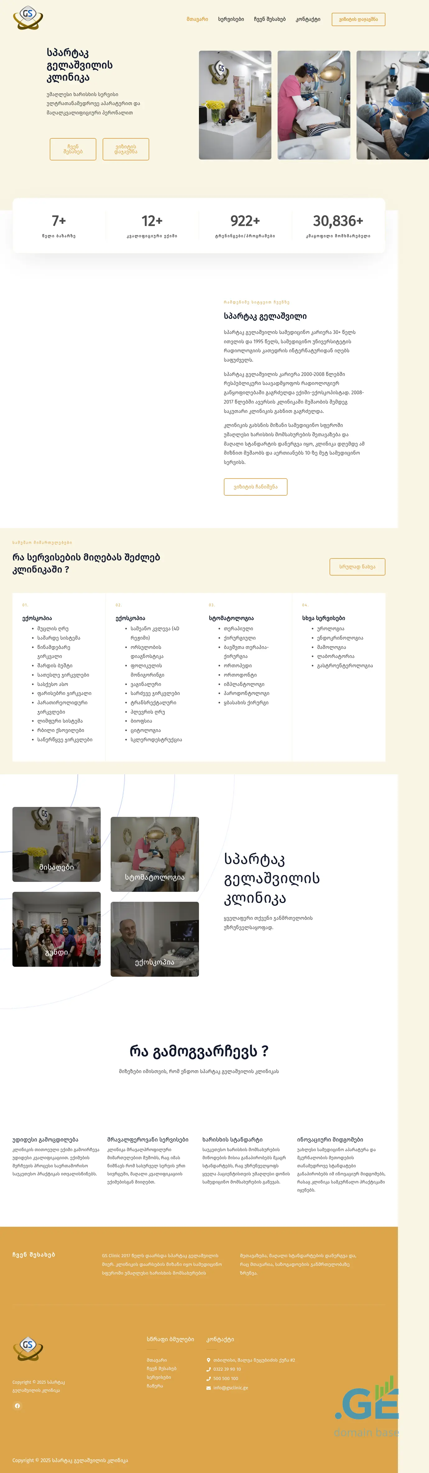 Screenshot of the site gsclinic.ge