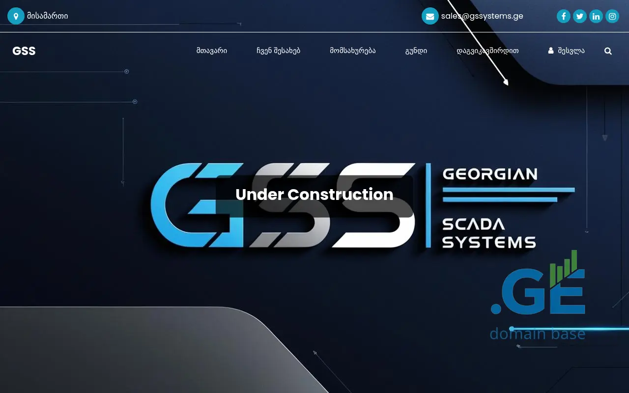 Screenshot of the site gssystems.ge