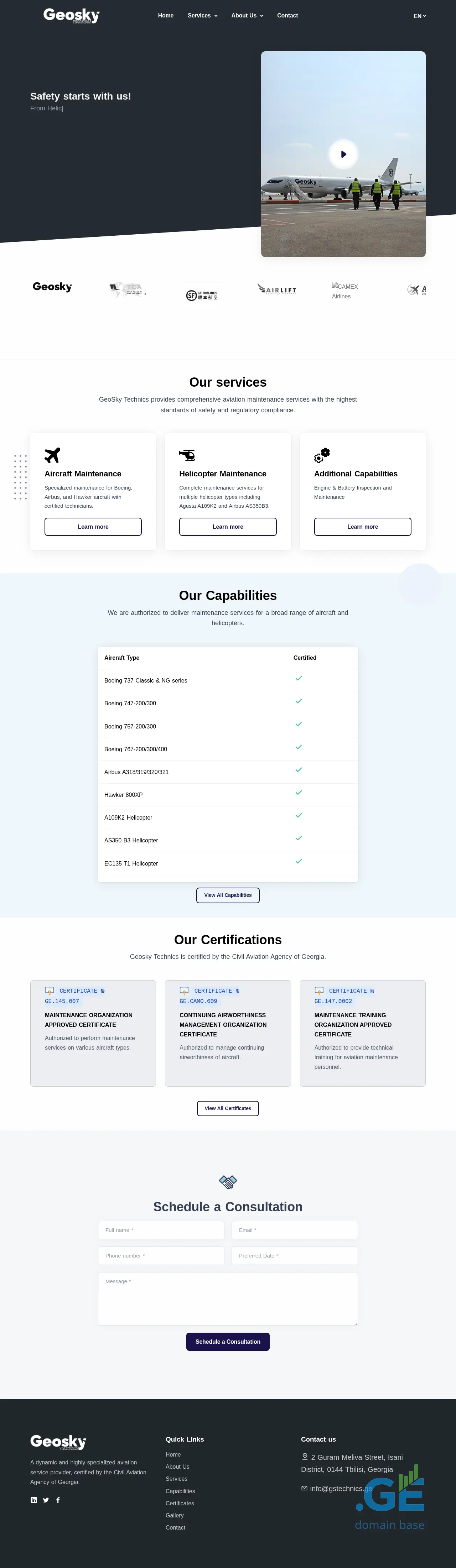 Screenshot of the site gstechnics.ge