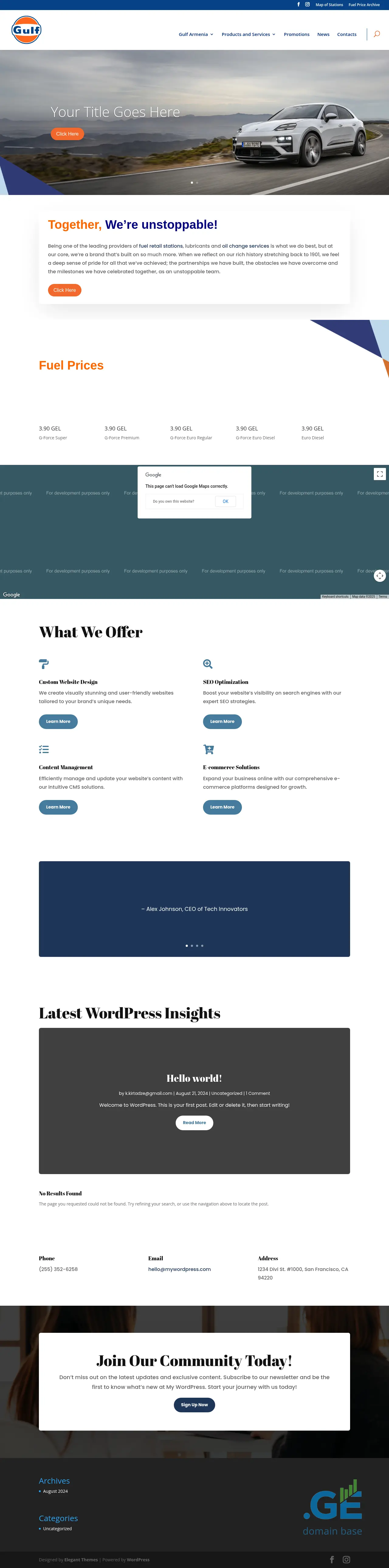 Screenshot of the site gulfgeorgia.ge