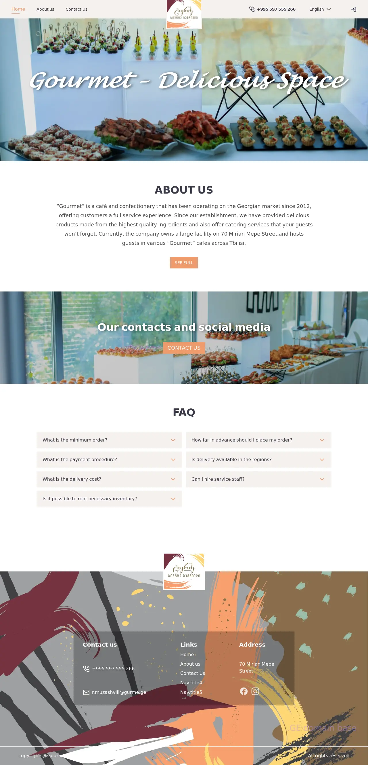 Screenshot of the site gurme.ge