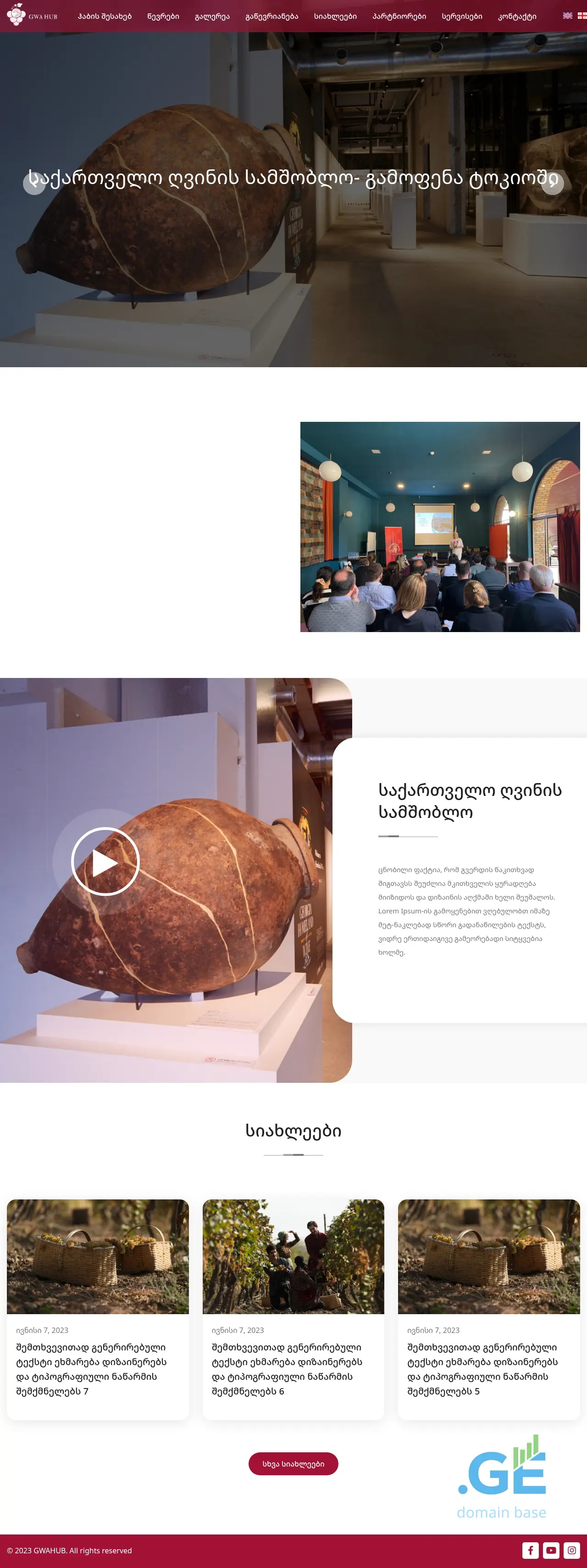 Screenshot of the site gwahub.ge