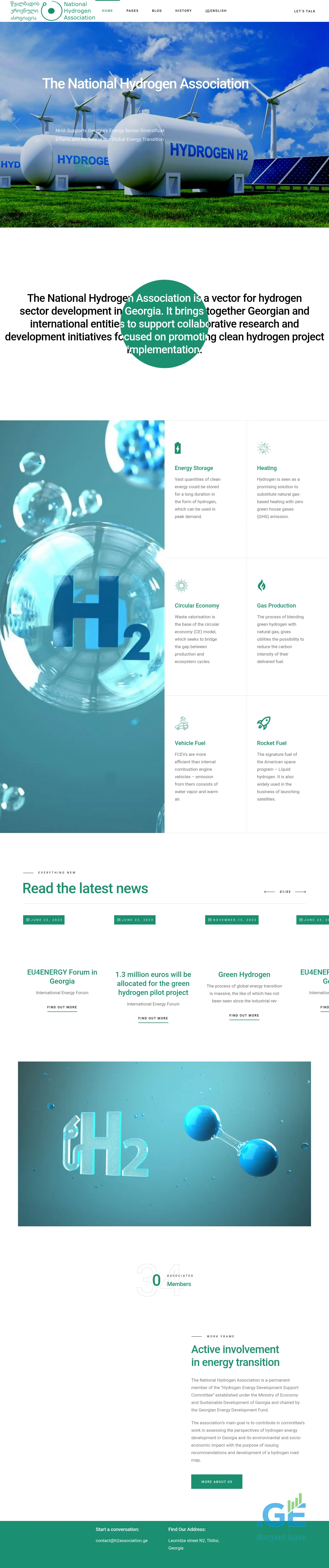 Screenshot of the site h2association.ge