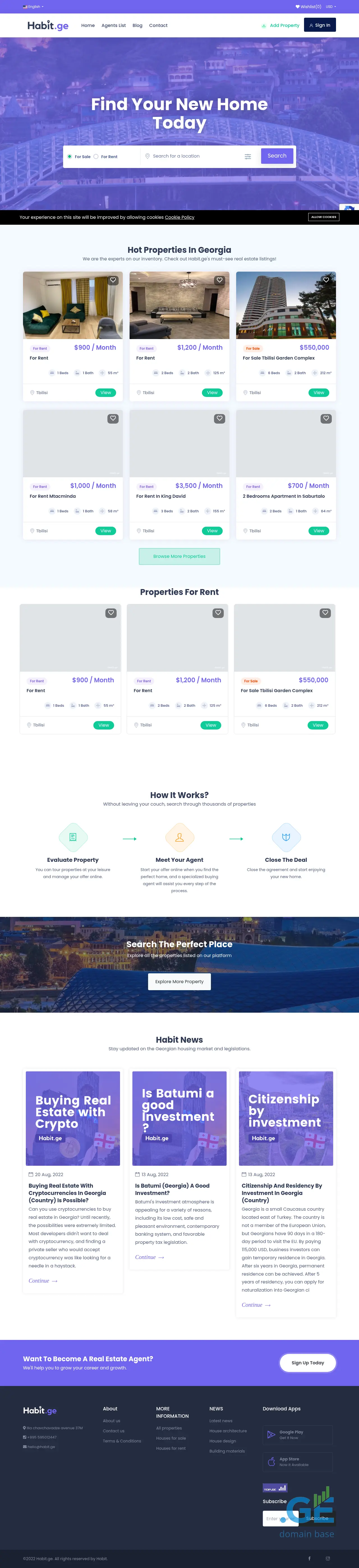 Screenshot of the site habit.ge