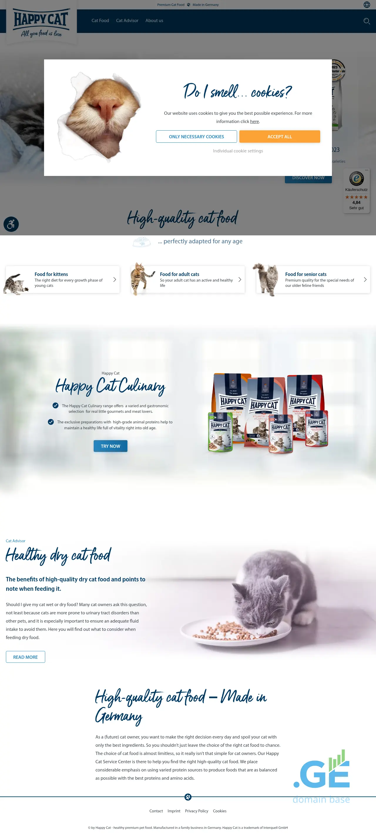Screenshot of the site happycat.ge