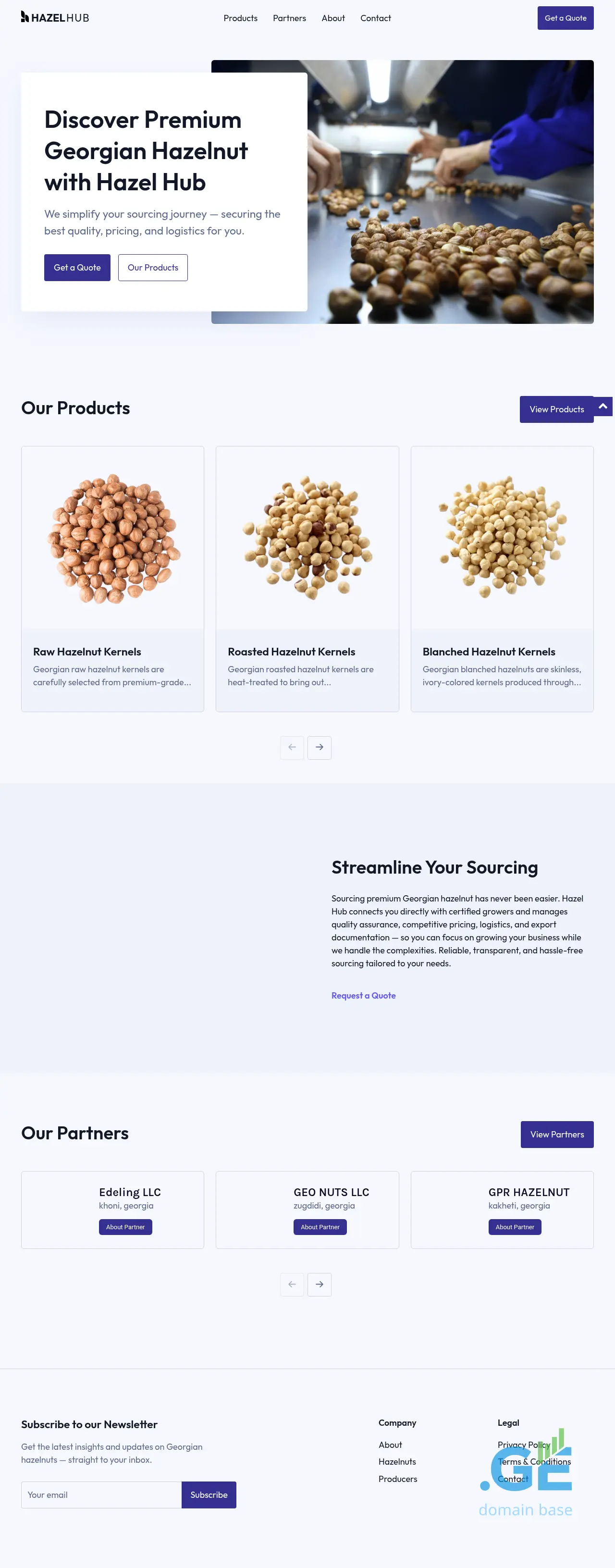 Screenshot of the site hazelhub.ge