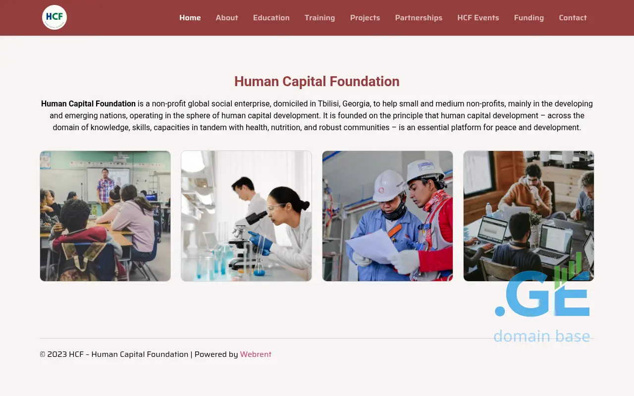 Screenshot of the site hcf.ge