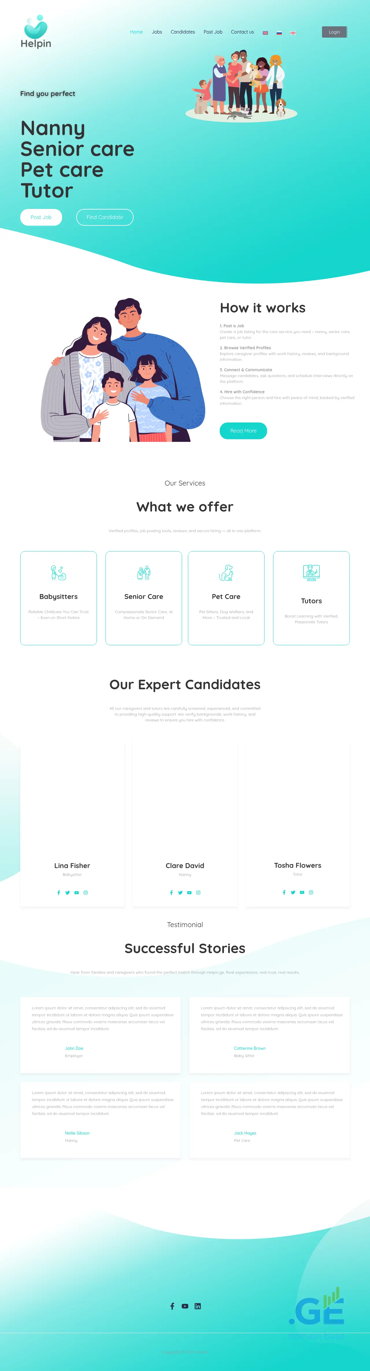 Screenshot of the site helpin.ge