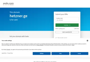Screenshot of hetzner.ge