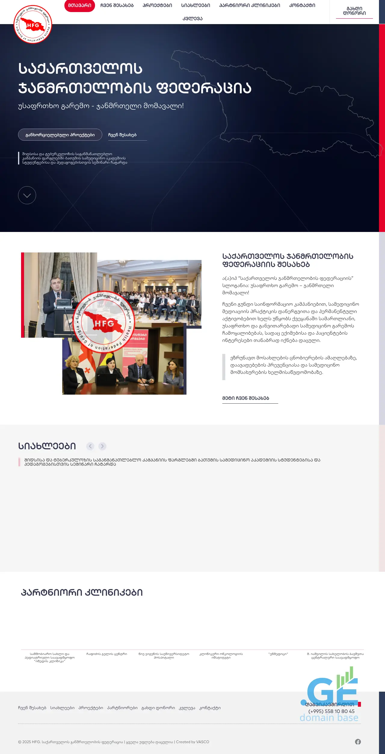 Screenshot of the site hfg.ge