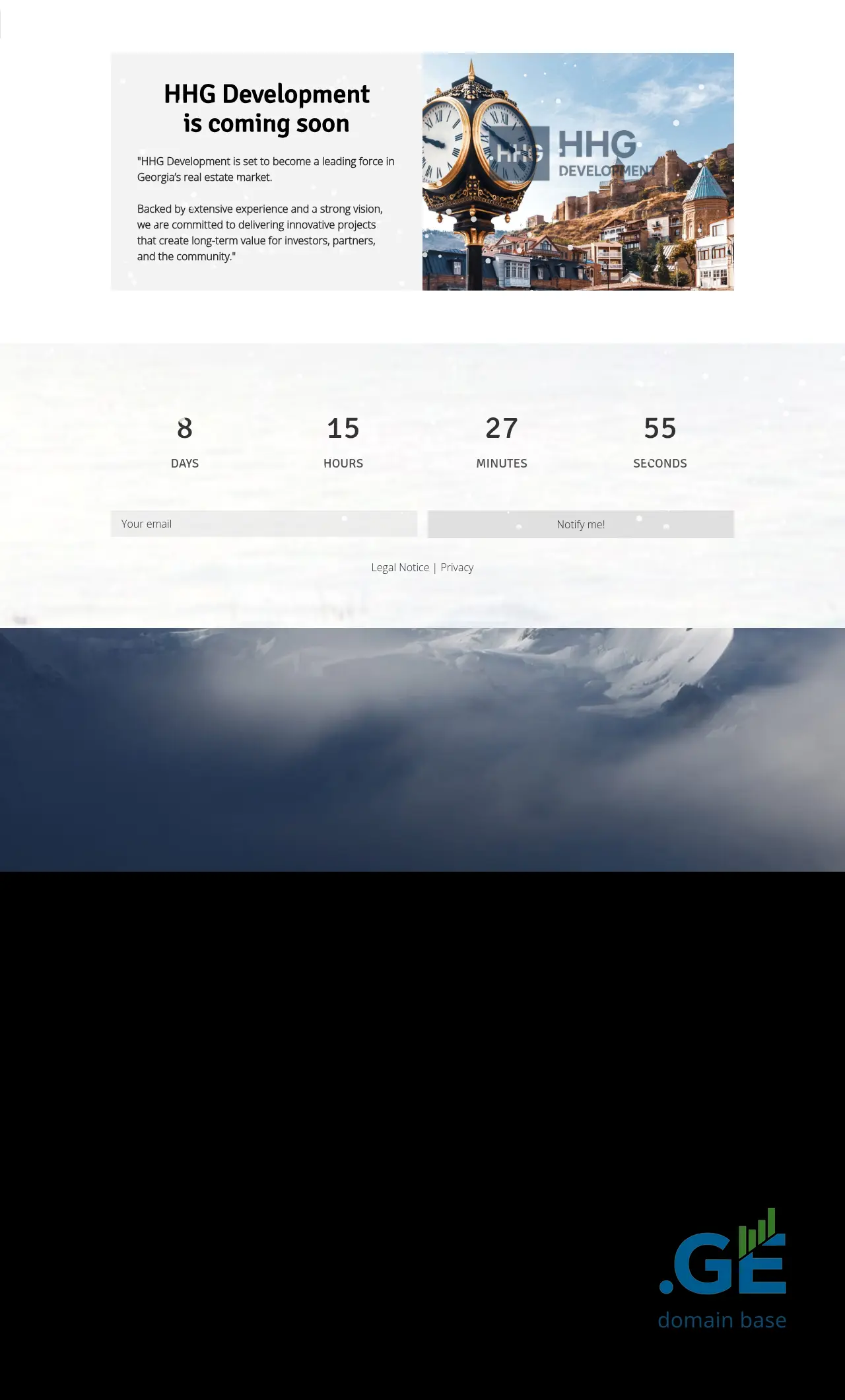 Screenshot of the site hhgdevelopment.ge