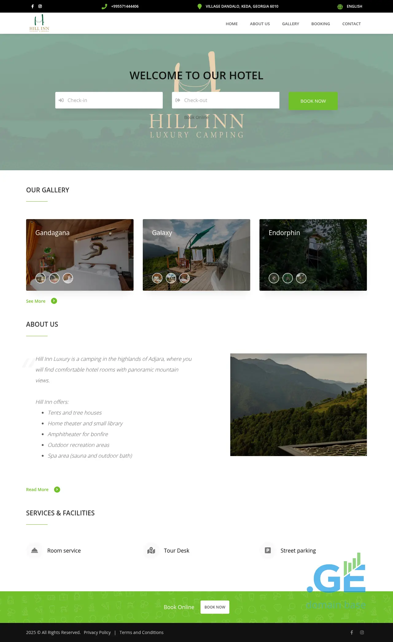 Screenshot of the site hillinn.ge
