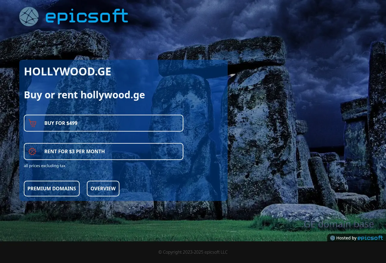 Screenshot of the site hollywood.ge